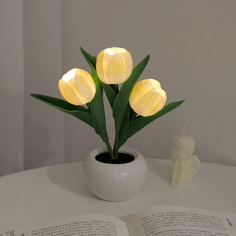 Enchanting LED Tulip Lamp - Romantic Flower Atmosphere Desk Light for Bedroom and Gifts