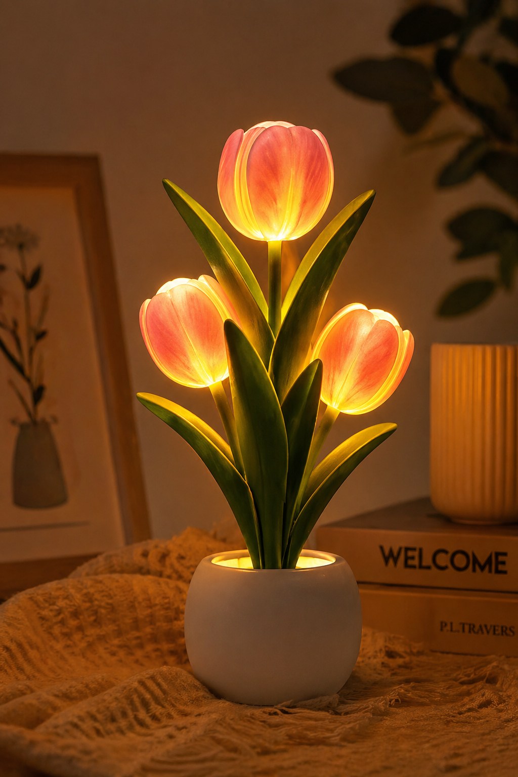 Enchanting LED Tulip Lamp - Romantic Flower Atmosphere Desk Light for Bedroom and Gifts