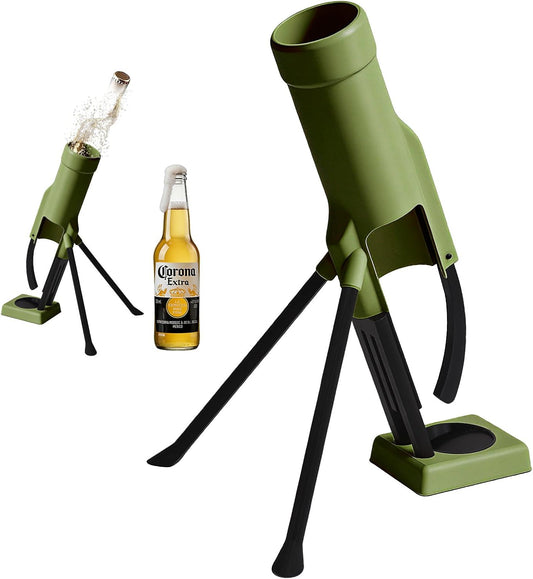 Transform Your Bottle Opening Experience with the 355ml Longneck Tactical Mortar Bottle Opener – Effortless, Fun, and Stylish in Green!