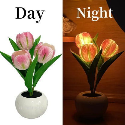 Enchanting LED Tulip Lamp - Romantic Flower Atmosphere Desk Light for Bedroom and Gifts