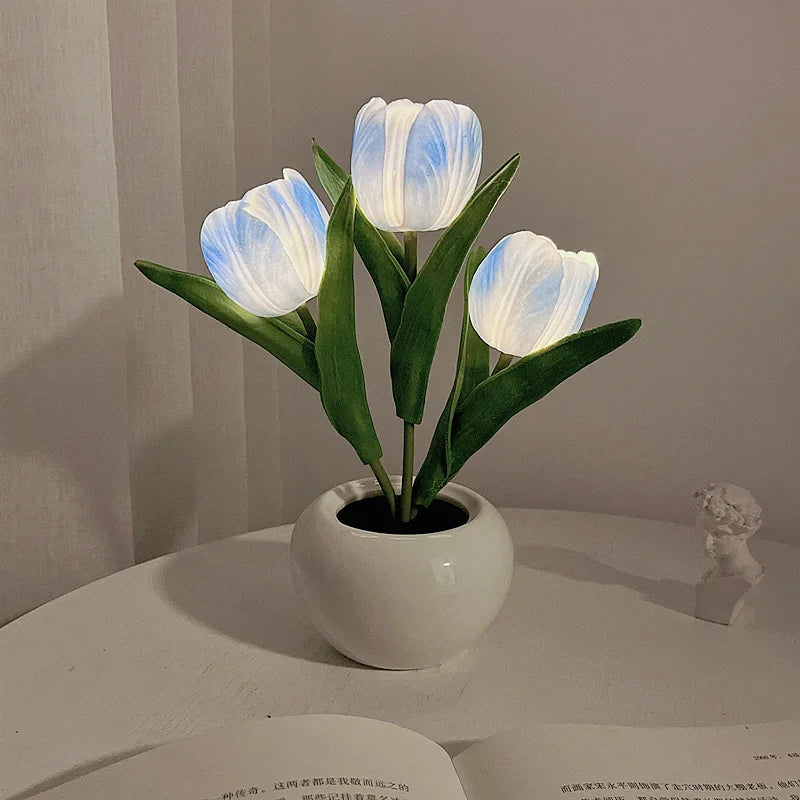 Enchanting LED Tulip Lamp - Romantic Flower Atmosphere Desk Light for Bedroom and Gifts