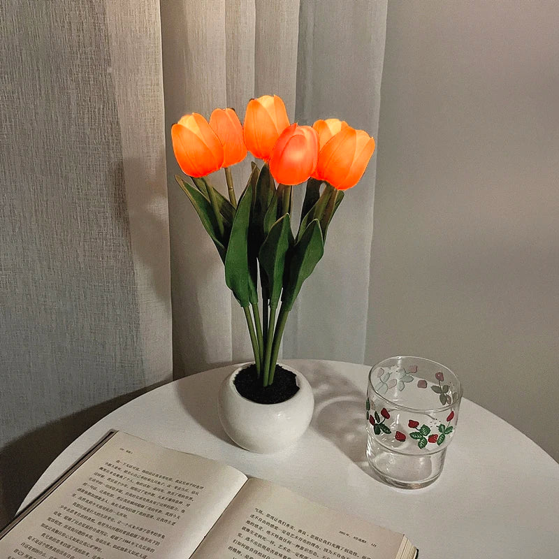 Enchanting LED Tulip Lamp - Romantic Flower Atmosphere Desk Light for Bedroom and Gifts