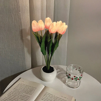 Enchanting LED Tulip Lamp - Romantic Flower Atmosphere Desk Light for Bedroom and Gifts
